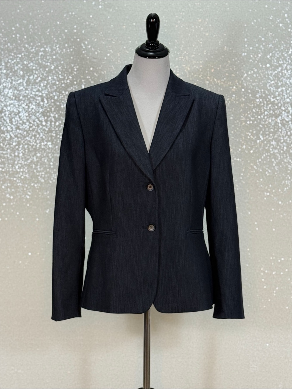 Alex Marie Blazer Jacket Women’s Size 14 Dark Blue Denim Look Tailored Lined - Picture 10 of 16